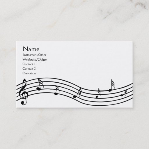 Customizable Music Notes Business Card