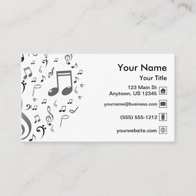 Music Notes Business Card (Front)