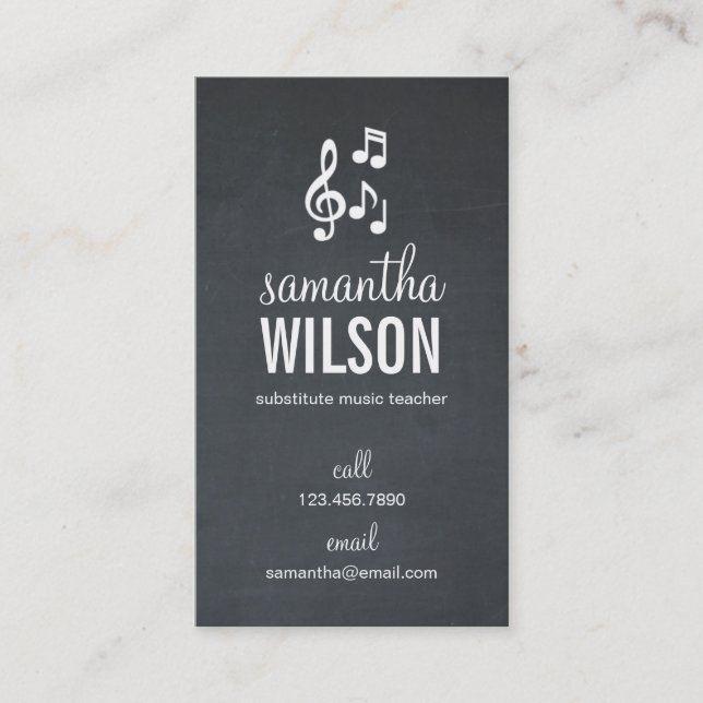 Music Notes Business Card (Front)