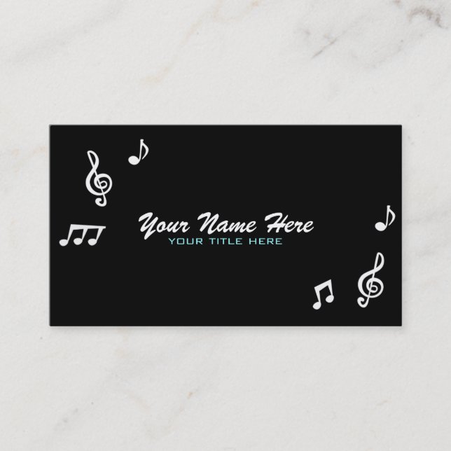 Music Notes Business Cards (Front)