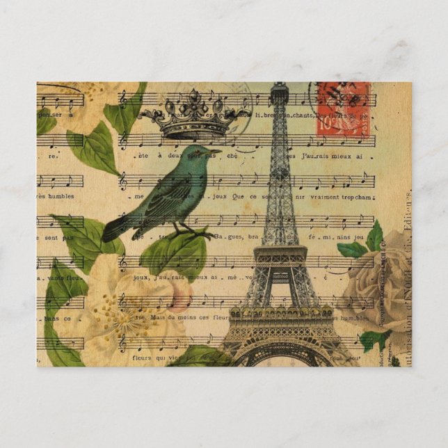 music notes camellia french paris eiffel tower (Front)