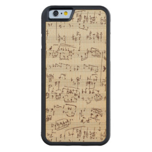 Music notes carved maple iPhone 6 bumper case
