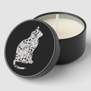 Music Notes Cat Lover - Minimalist Musician Mini Candle Favors