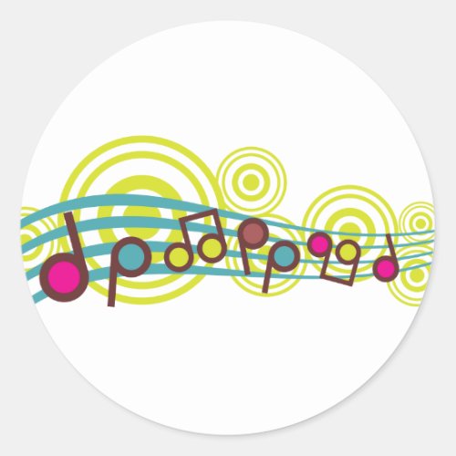 Music Notes Classic Round Sticker