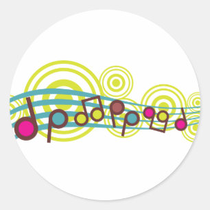 Music Notes Classic Round Sticker