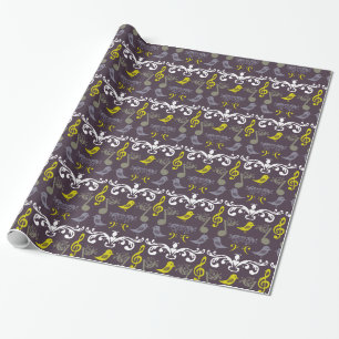 Music Notes, Clefs and Birds Wrapping Paper