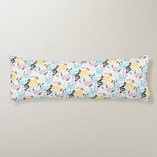 Music Notes Clefs Band Musician Gift 90s Inspired Body Pillow