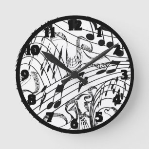 MUSIC NOTES-CLOCK ROUND CLOCK