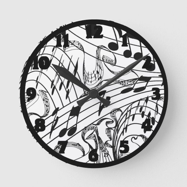 MUSIC NOTES-CLOCK ROUND CLOCK (Front)