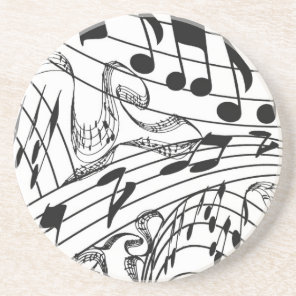MUSIC NOTES-COASTER-WHITE DRINK COASTER