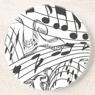 MUSIC NOTES-COASTER-WHITE DRINK COASTER