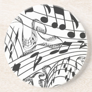 MUSIC NOTES-COASTER-WHITE DRINK COASTER