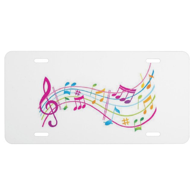 Music notes color license plate (Front)