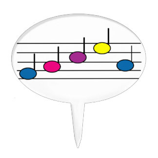Music Notes Colorful Cake Topper