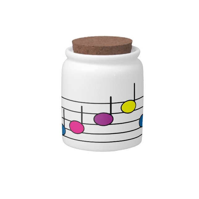 Music Notes Colorful Candy Jar (Front)