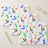Music Notes Colorful File Folders :