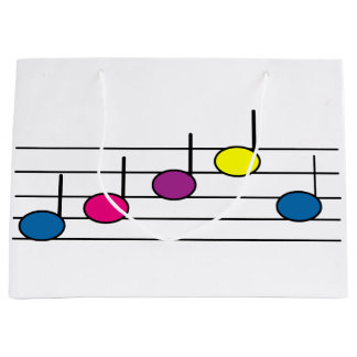 Music Notes Colorful Pretty Large Gift Bag