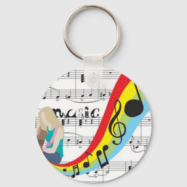 Music notes colors keychain (Front)