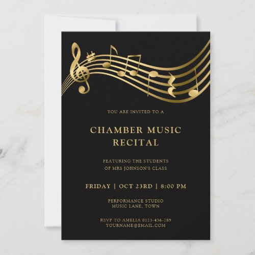 Music Notes Concert Template Elegant Invitation 
