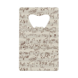 Music notes credit card bottle opener