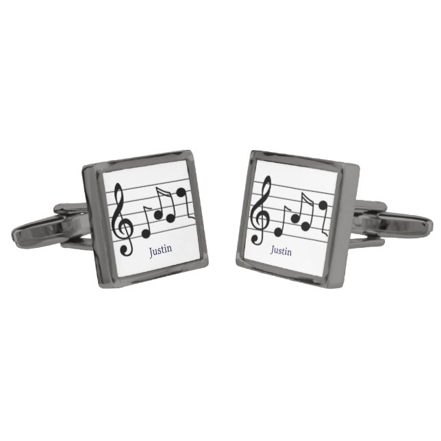 Music Notes Cufflinks (Angled)