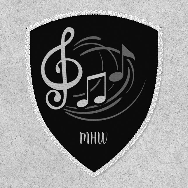 Music Notes Custom monogram Patch (Front)