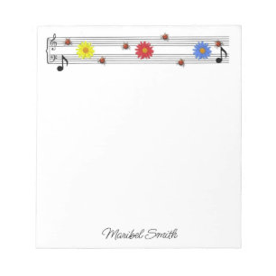 Music Notes Custom Name Notepad