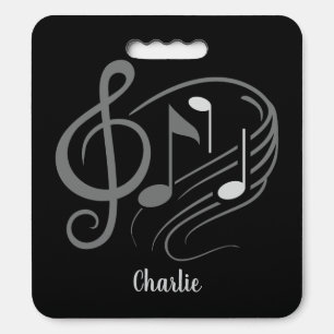 Music Notes custom name Seat Cushion