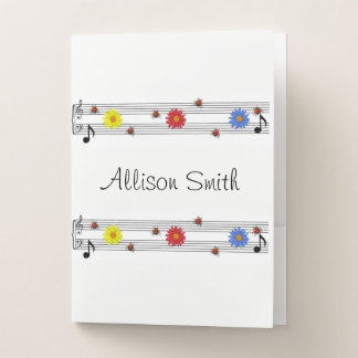 Music Notes Custom Pocket Folders