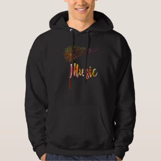 Music Notes Dandelion Flower For Men Women Hoodie
