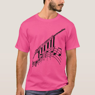 Music Notes Design Flute T-Shirt