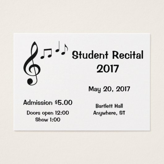 Music Notes Design-Your-Own Tickets (Front)