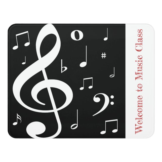 Music Notes Door Sign (Contemporary Front)