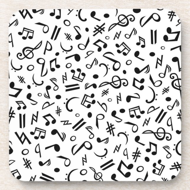 music notes drink coaster (Front)