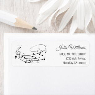 Music Notes Elegant Piano Recital & Program Label