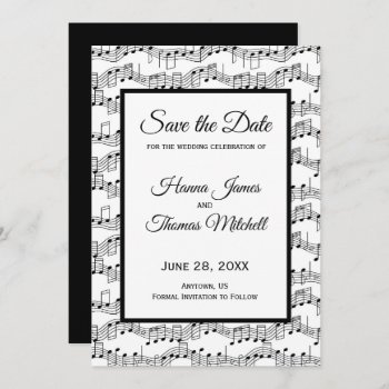 Music Notes Elegant Save The Date by MouseAndMarker at Zazzle