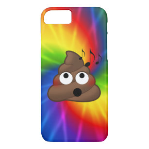Music Notes Emoji Poop iPhone Case (tie dye)