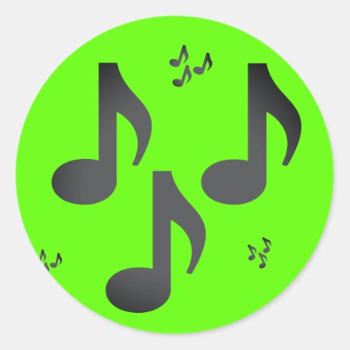 Music Notes Emojis Classic Round Sticker