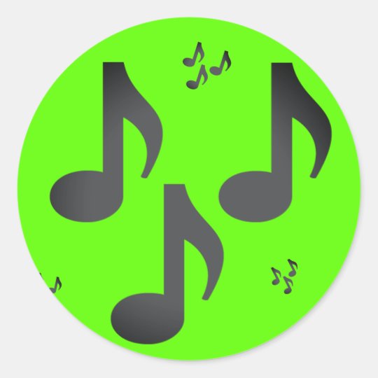 Music Notes Emojis Classic Round Sticker