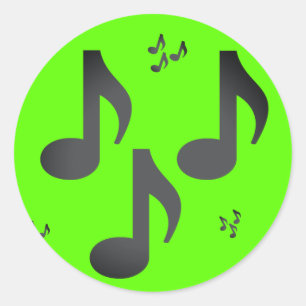 Music Notes Emojis Classic Round Sticker