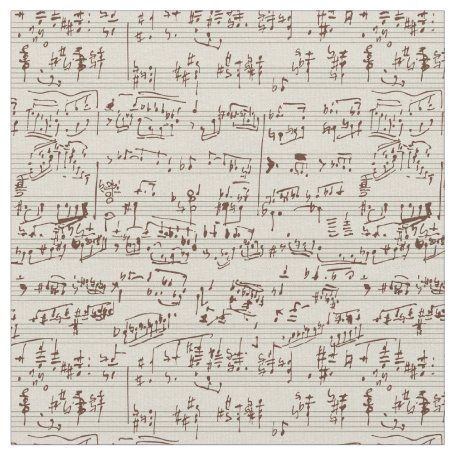 Fancy Music Notes Fabric | Zazzle