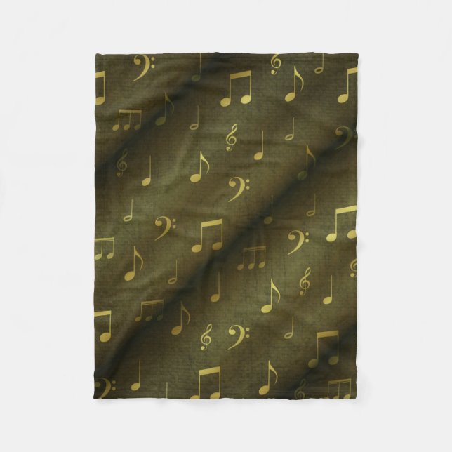 music notes fleece blanket (Front)