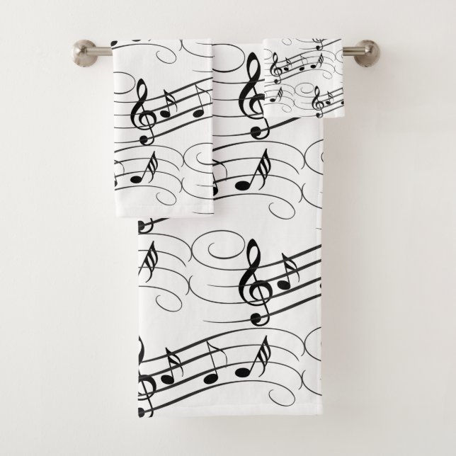 Music Notes  Flow Bath Towel Set (Insitu)