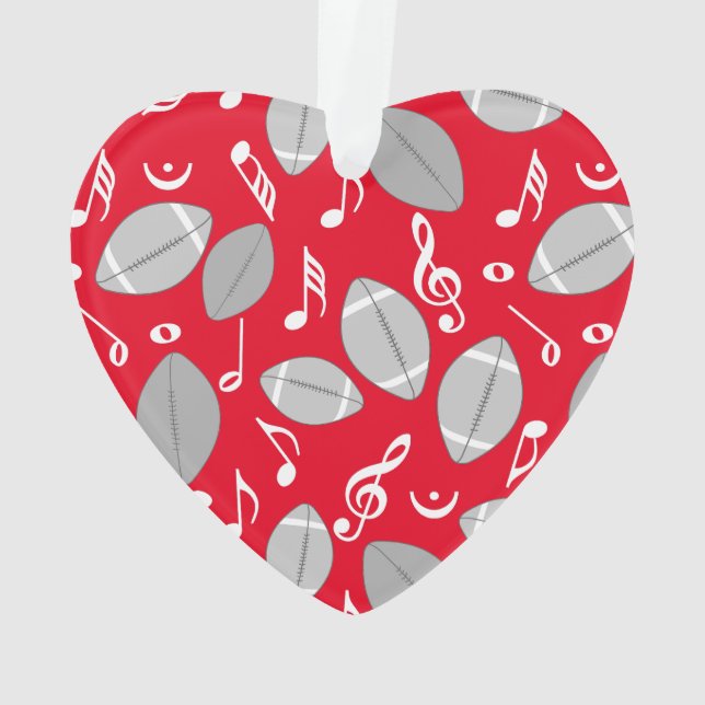 Music Notes Footballs Ornament (Back)