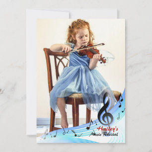 Music Notes Frame Photo Invitation