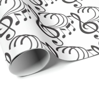 Music Notes Gift Wrap by totallypainted at Zazzle