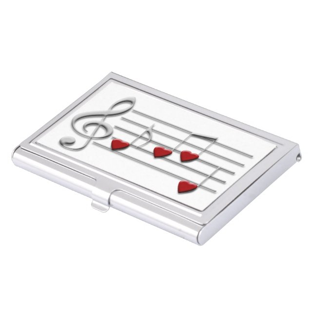 music notes hearts design case for business cards (Front)