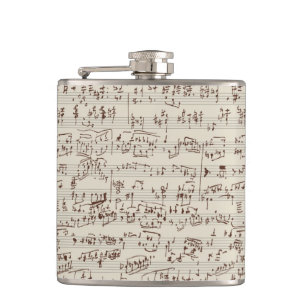 Music notes hip flask