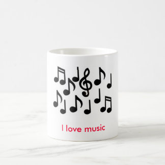 music notes, I love music Coffee Mug