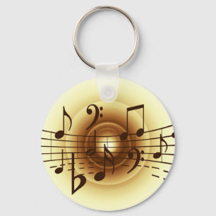Music notes illustration keychain